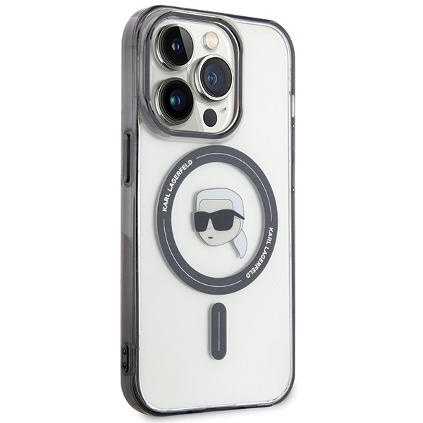 Etui Karl Lagerfeld KLHMP15LHKHNOTK iPhone 15 Pro 6.1" transparent hardcase IML Karl`s Head MagSafe Case
